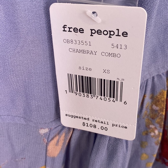 NWT Free people flowy pleated style blouse - Picture 5 of 5